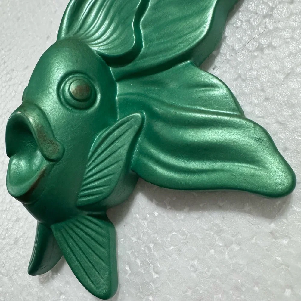 MCM Vintage 1964 Miller Studio Chalkware Fish Hanging Wall Plaques Plaster Set